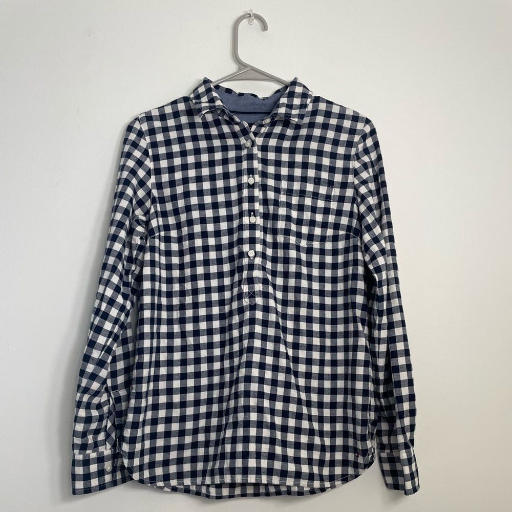 Tommy Hilfiger Buttoned Flannel Black and White Size Small
